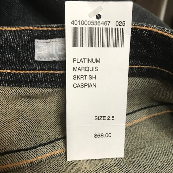 NWT Women's Chico's Platinum Denim Straight Dark Wash Skirt Size 2.5 (14) - Picture 3 of 9